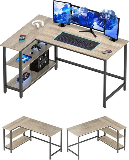 Reversible L-Shaped Gaming Desk