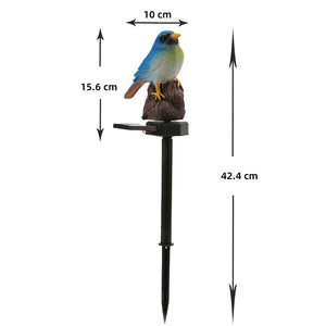 Add a charming touch to your outdoor space with the Solar Bird Light—a plastic songbird garden ornament featuring a sturdy stake, measuring 42.4 cm high and 10 cm wide, with the bird figure itself standing at 15.6 cm tall.