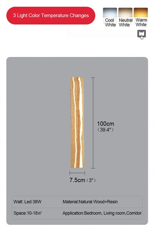 Explore the Rectangle Wood Wall Light, a minimalist 100 cm x 7.5 cm LED piece with a stunning blend of natural wood and resin. Choose from cool to warm light hues to elevate the ambiance in your bedroom, living room, or corridor.