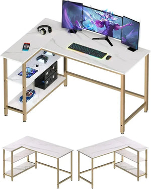 Reversible L-Shaped Gaming Desk