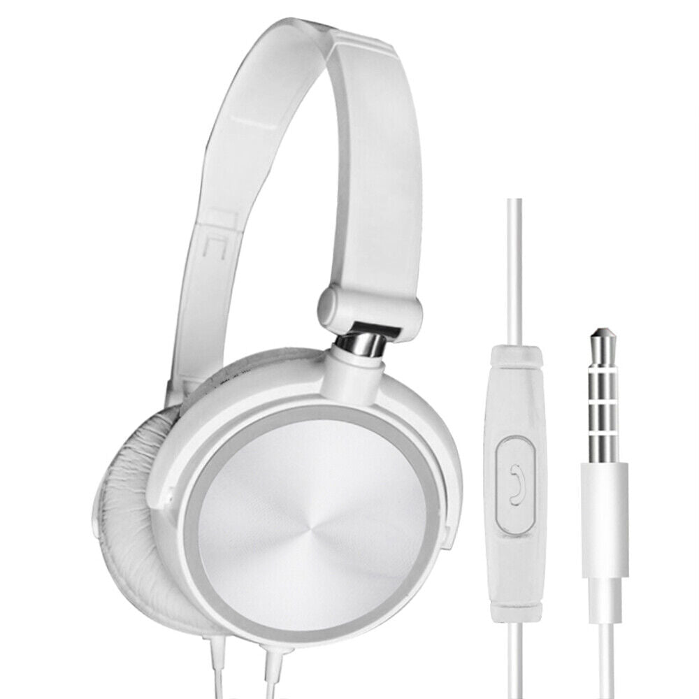 The Wired Bass Stereo Headphone features high-definition drivers, padded ear cups, an inline mic with control button, and a 3.5mm jack for immersive, high-quality sound.