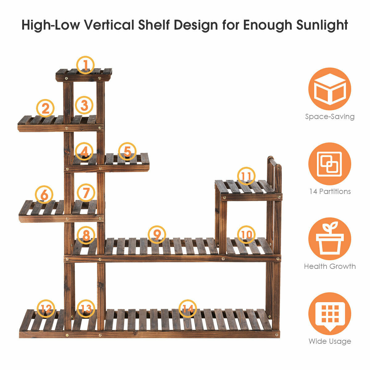 multi tier wood flower rack plant stand Multi-Tier Plant Wood Stand