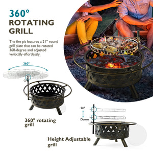 2-in-1 BBQ Grill Fire Pit - iSmart Home Gadgets Limited