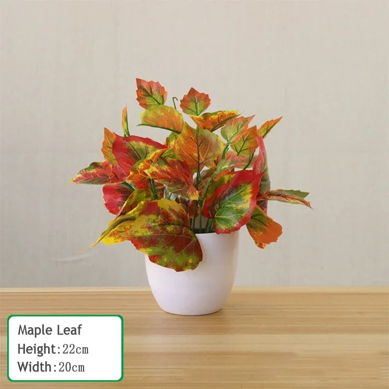 mini potted fake plants Simulated Potted Plant Unfading Anti-corrosive Plastic Simulation Plant Potted Small Bonsai Wedding Party Garden Decor