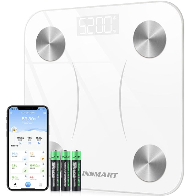 Bveiugn Smart Wireless Digital Bathroom BMI Weight Scale, Black