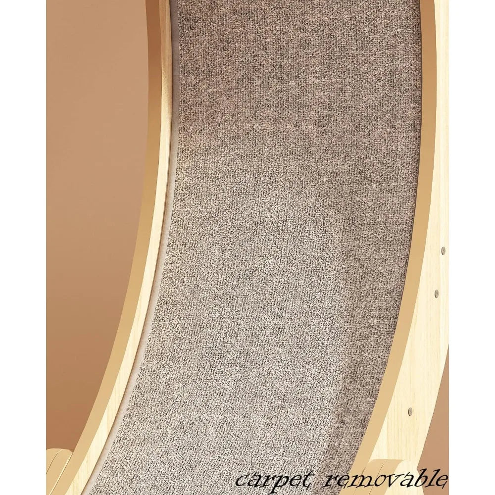 wooden cat exercise wheel with carpret