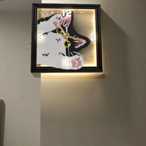 Cat LED Corner Clock