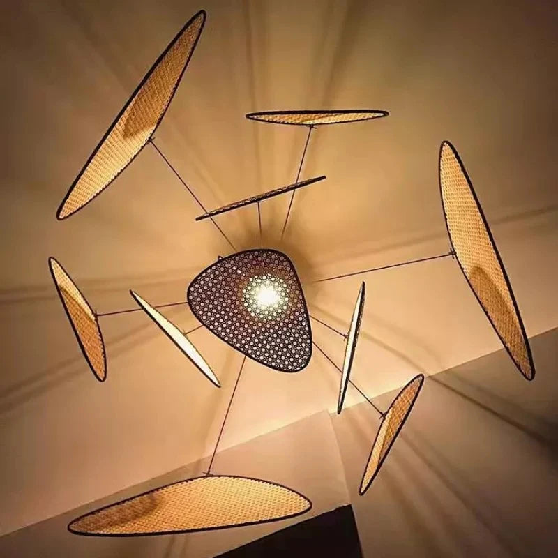 rattan pendant light | rattan chandelier | west elm chandelier | organic modern chandelier | modern rattan chandelier | wicker chandelier shades | modern wicker | best rattan chandelier