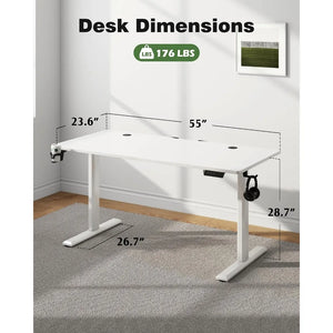 The height changes of a motorized, ergonomic adjustable desk.