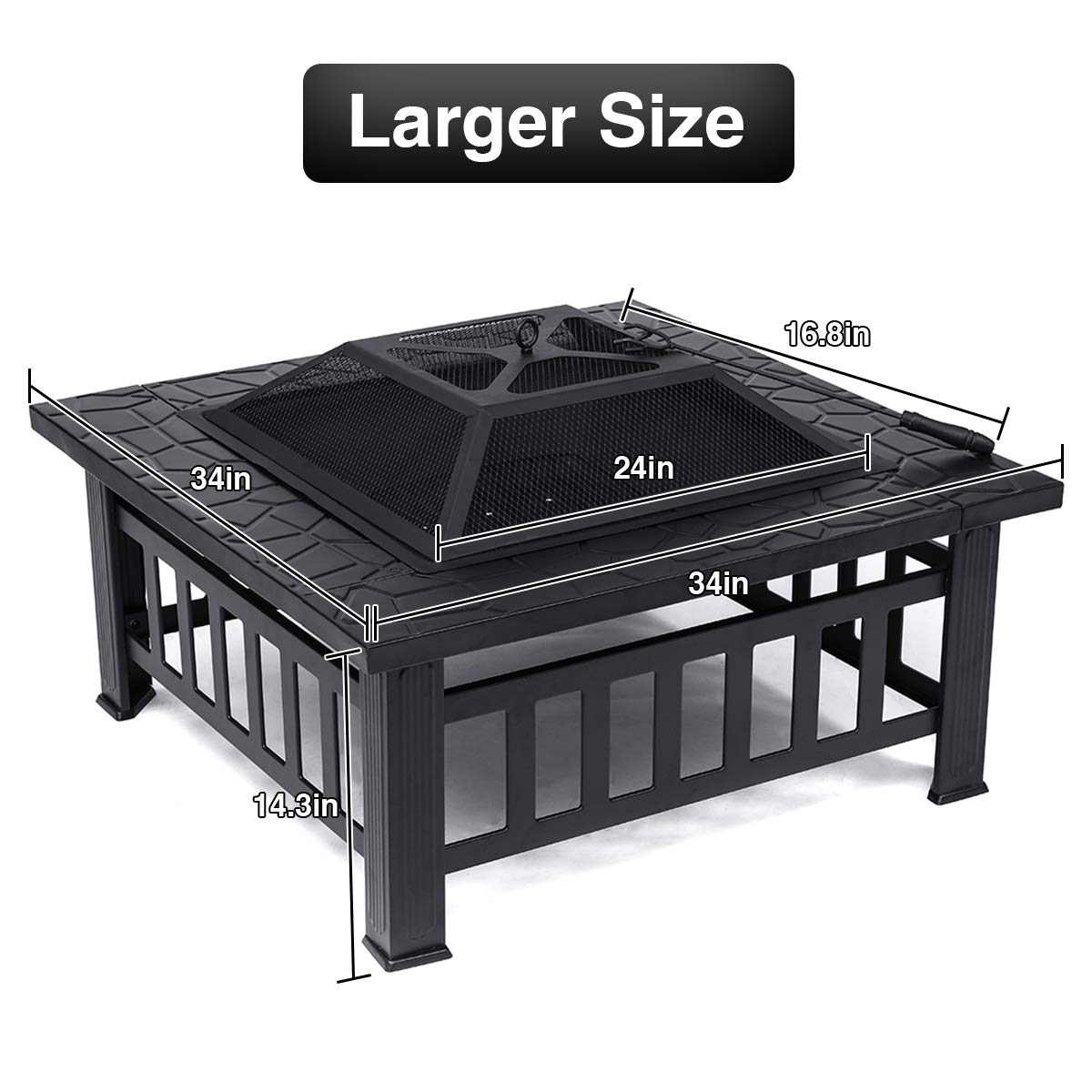 Large Iron Fire Pit (32 Inches) - iSmart Home Gadgets Limited