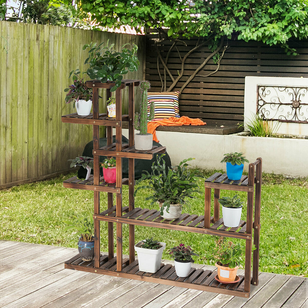 stands for outdoor plant pots Multi-Tier Plant Wood Stand