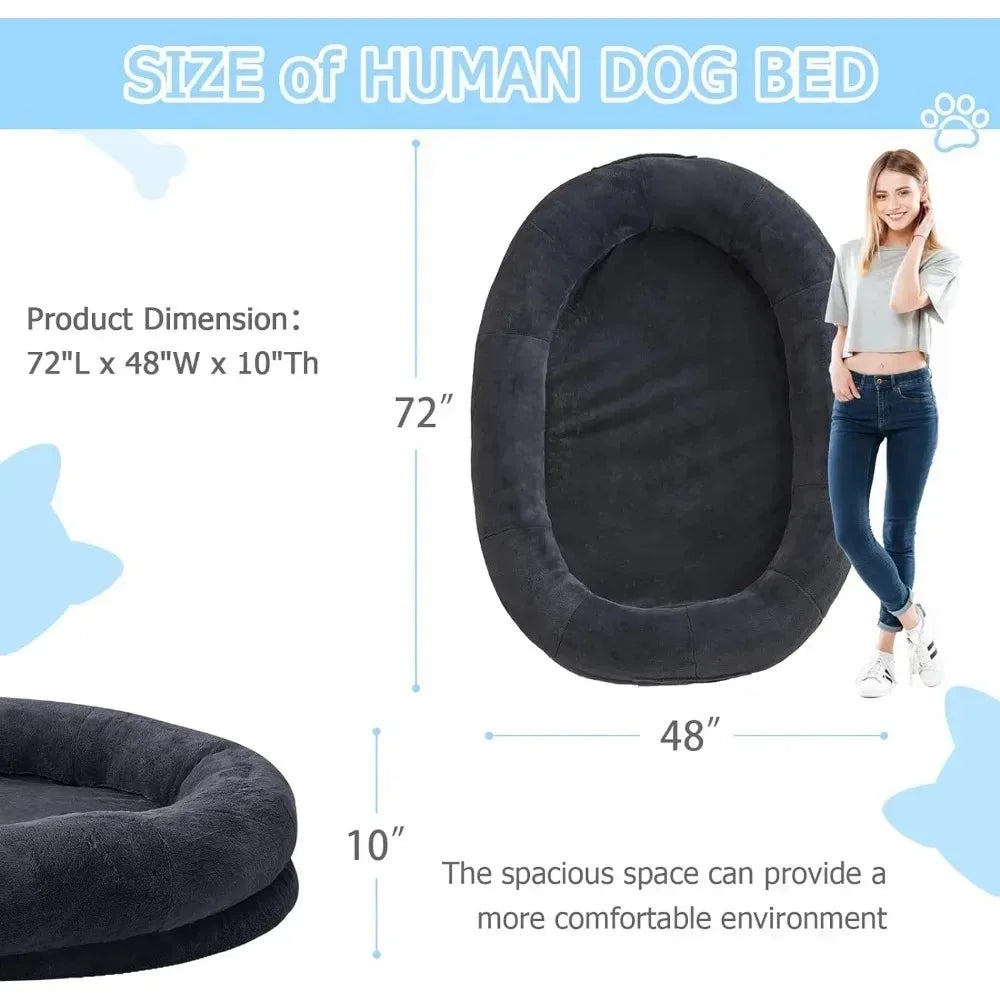 human bed with dog bed | human bed with dog bed underneath | giant dog bed for humans | oversized dog bed | xxl dog beds amazon | xxl dog bed memory foam | dog beds in store near me