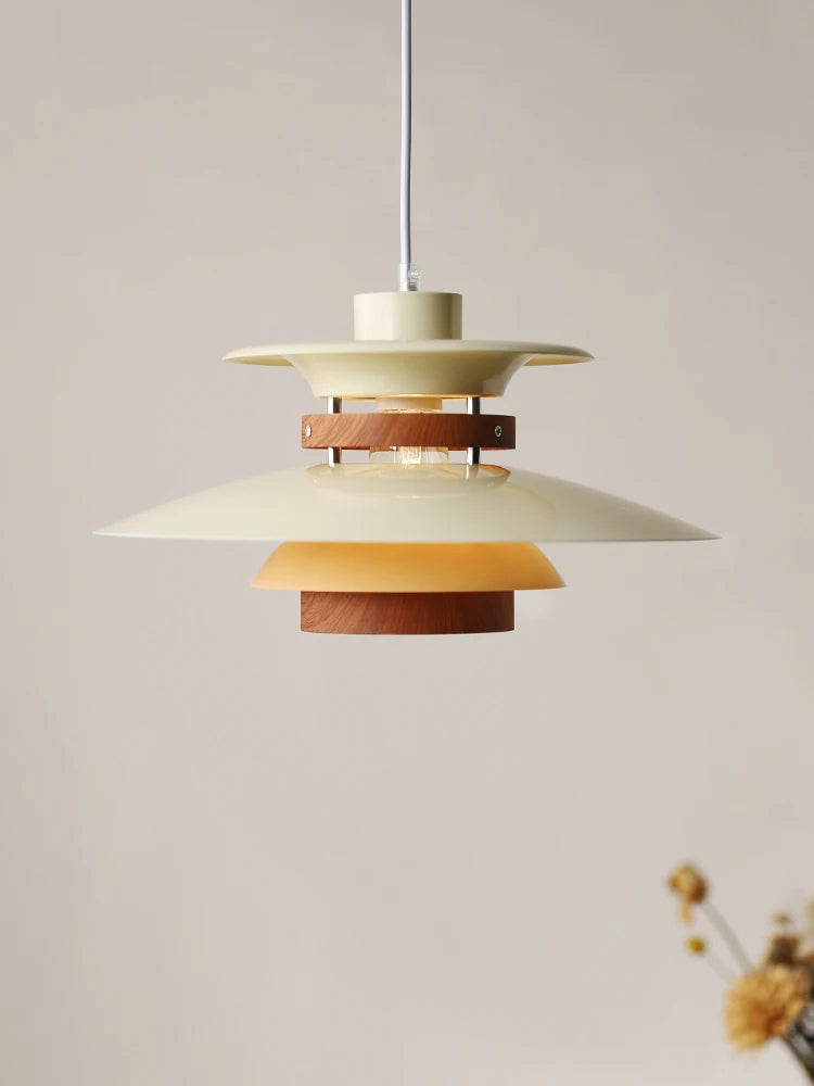 Hans Jrgen Phling pendant light made of natural wood with a Scandinavian design.