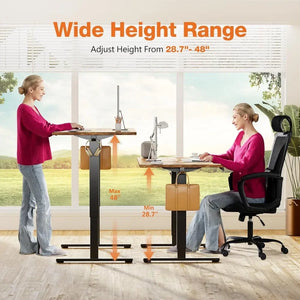 Transform your office setup with our Rustic Electric Desk, boasting easy height adjustment and memory settings to switch between sitting and standing effortlessly.