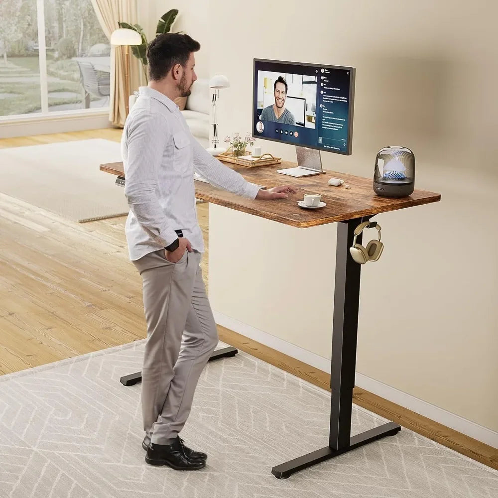 Discover the perfect blend of function and style with our Rustic Brown Adjustable Electric Desk, designed for a seamless sit-stand experience at 48x24 inches.