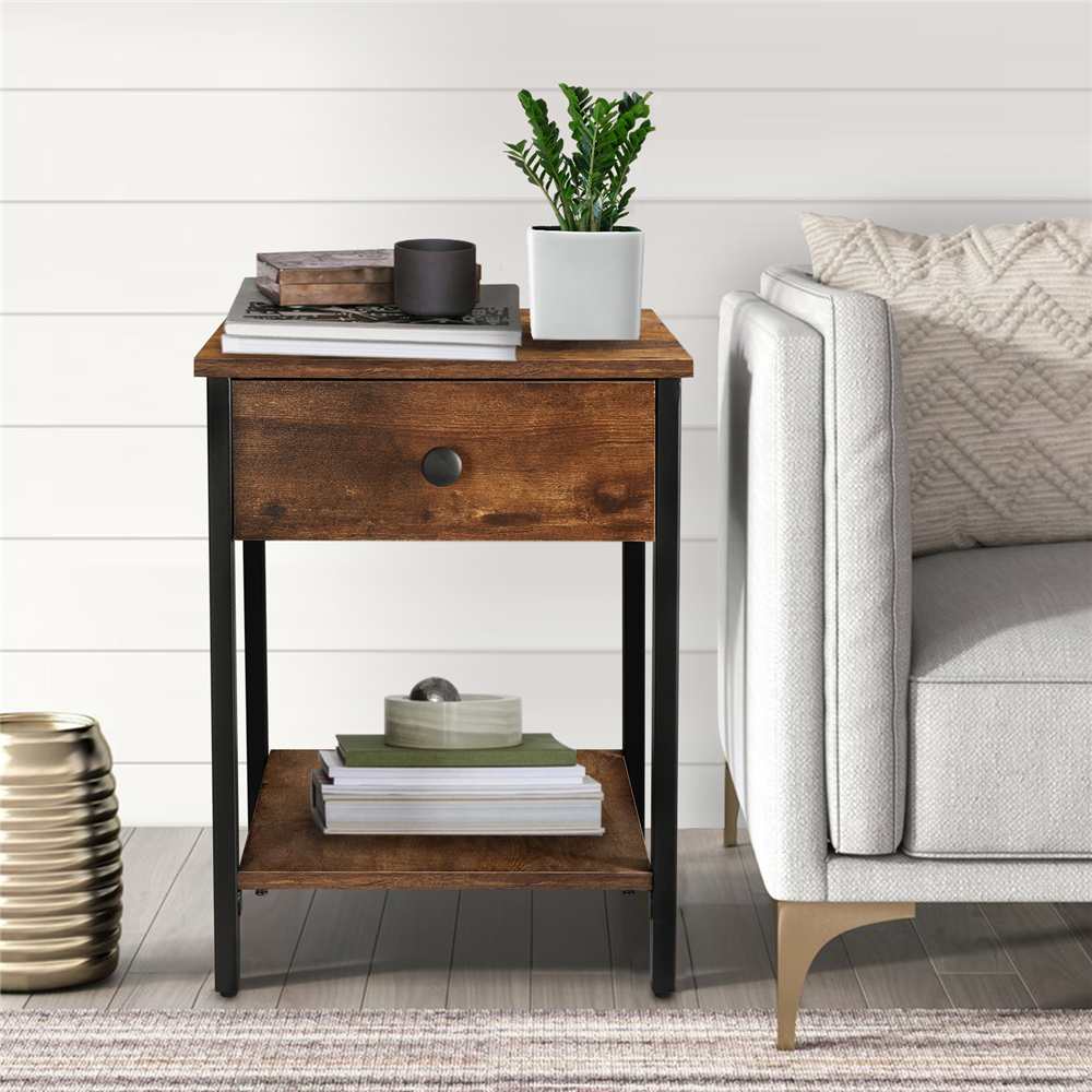 2-Tier Rustic Side Table - iSmart Home Gadgets Limited