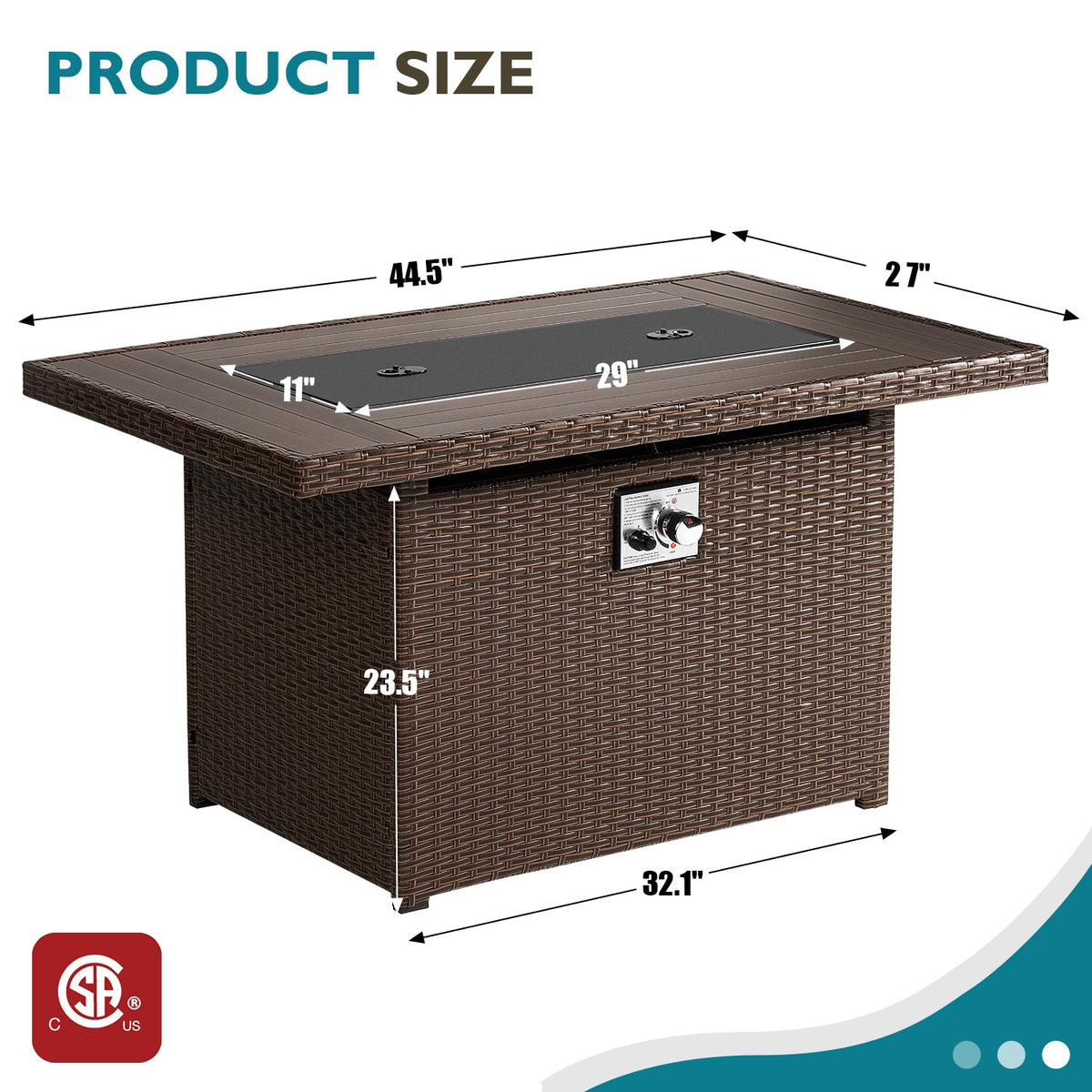 Premium 44" Propane Fire Pit Table - iSmart Home Gadgets Limited