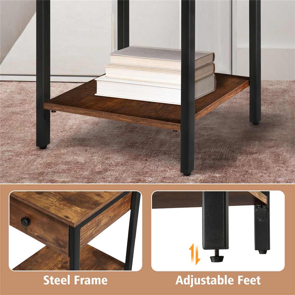 2-Tier Rustic Side Table - iSmart Home Gadgets Limited
