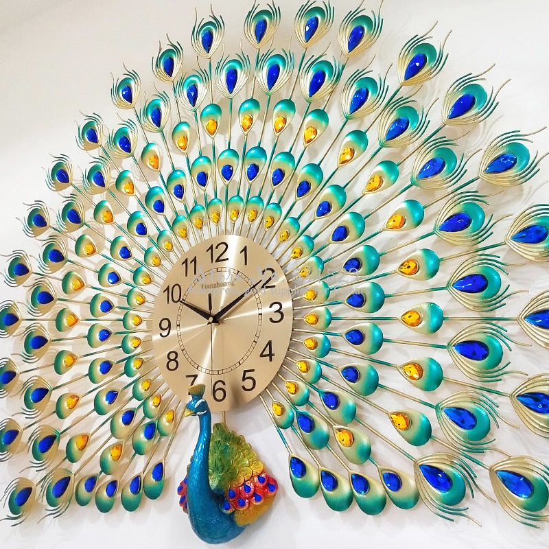 peacock wallpaper | unique wall clocks | wall clock for living room | peacock decor | metal wall clock | peacock clock | peacock wall clock | peacock wall decor ｜ metal wall clock large ｜ large metal clock ｜ oversized metal wall clock ｜ peacock wall decor metal ｜ large peacock wall clock