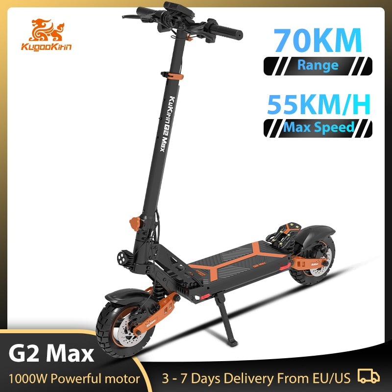 KuKirin G2 Max Electric Scooter 10 Inch Off-road Tires 1000W Motor 55Km/h  Max Speed