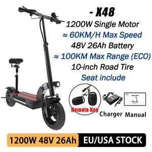 100km Ultra-long Range Electric Scooter 26ah 48v Battery Scooter