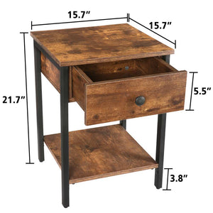 2-Tier Rustic Side Table - iSmart Home Gadgets Limited