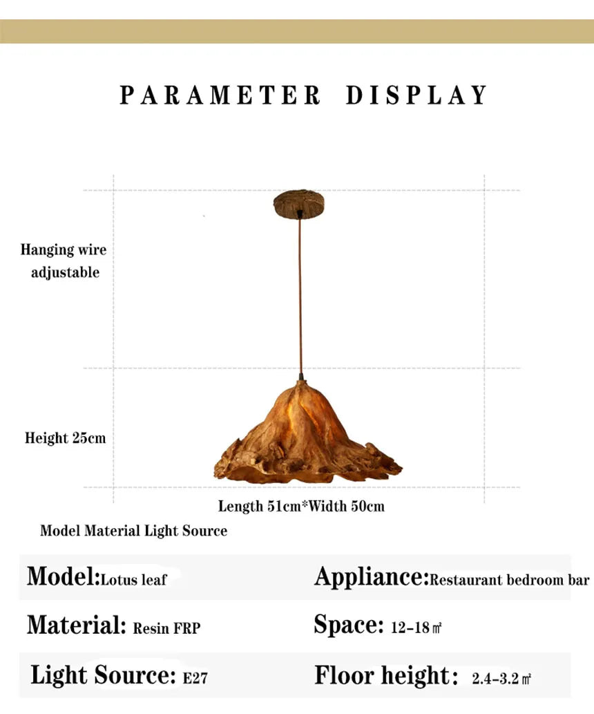 Vintage Wood Pendant Light