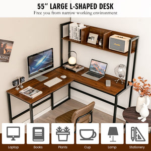 L-Shaped Computer Desk with Hutch - iSmart Home Gadgets Limited