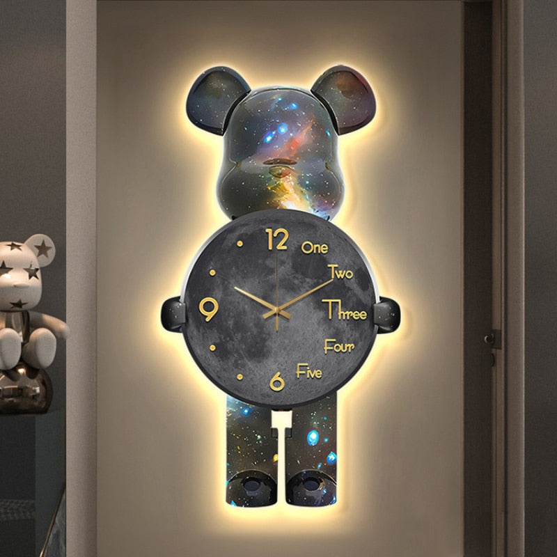 bear wall clock | black bear wall clock | teddy bear clock | bear clock wall