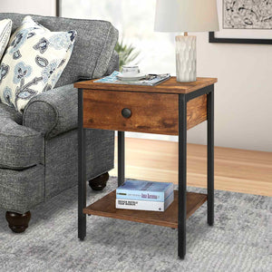 2-Tier Rustic Side Table - iSmart Home Gadgets Limited