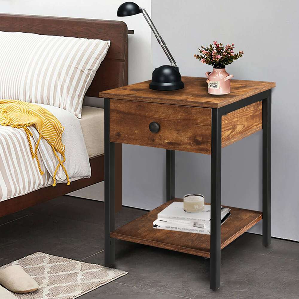 2-Tier Rustic Side Table - iSmart Home Gadgets Limited