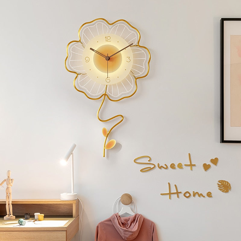 Minimalist Flower Wall Clock | Delicate Flower Petals