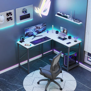 Our white L-shaped desk is not just for gaming; it's also ideal for professionals seeking an efficient and elegant workstation to maximize productivity.
