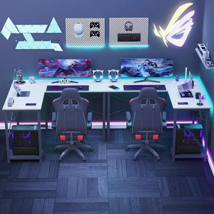 Create a visually appealing environment with our L-shaped gaming desk, available in four stylish colors to seamlessly blend into your gaming or work setup.