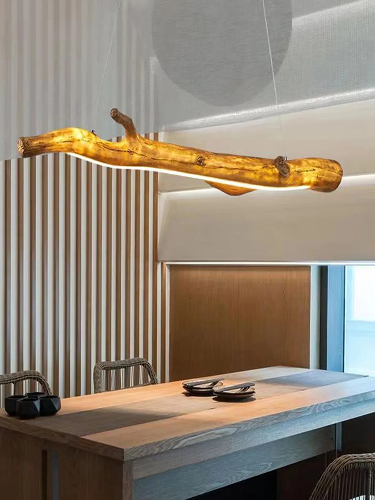 Wood branch deals ceiling light