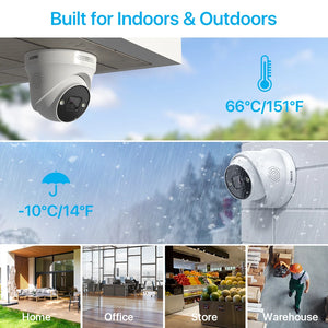 This IP CCTV camera is designed for both indoor and outdoor use. With its advanced AI detection capabilities, it provides effective security surveillance for long distances, making it an ideal choice for an outdoor security