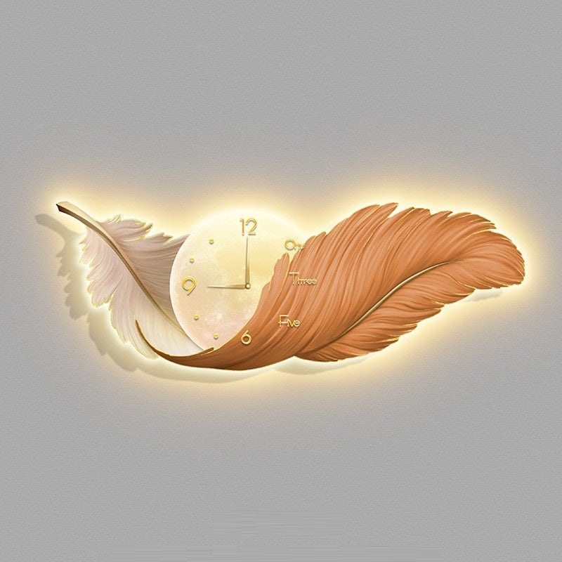 Feather Wall Clock Sconce - iSmart Home Gadgets Limited