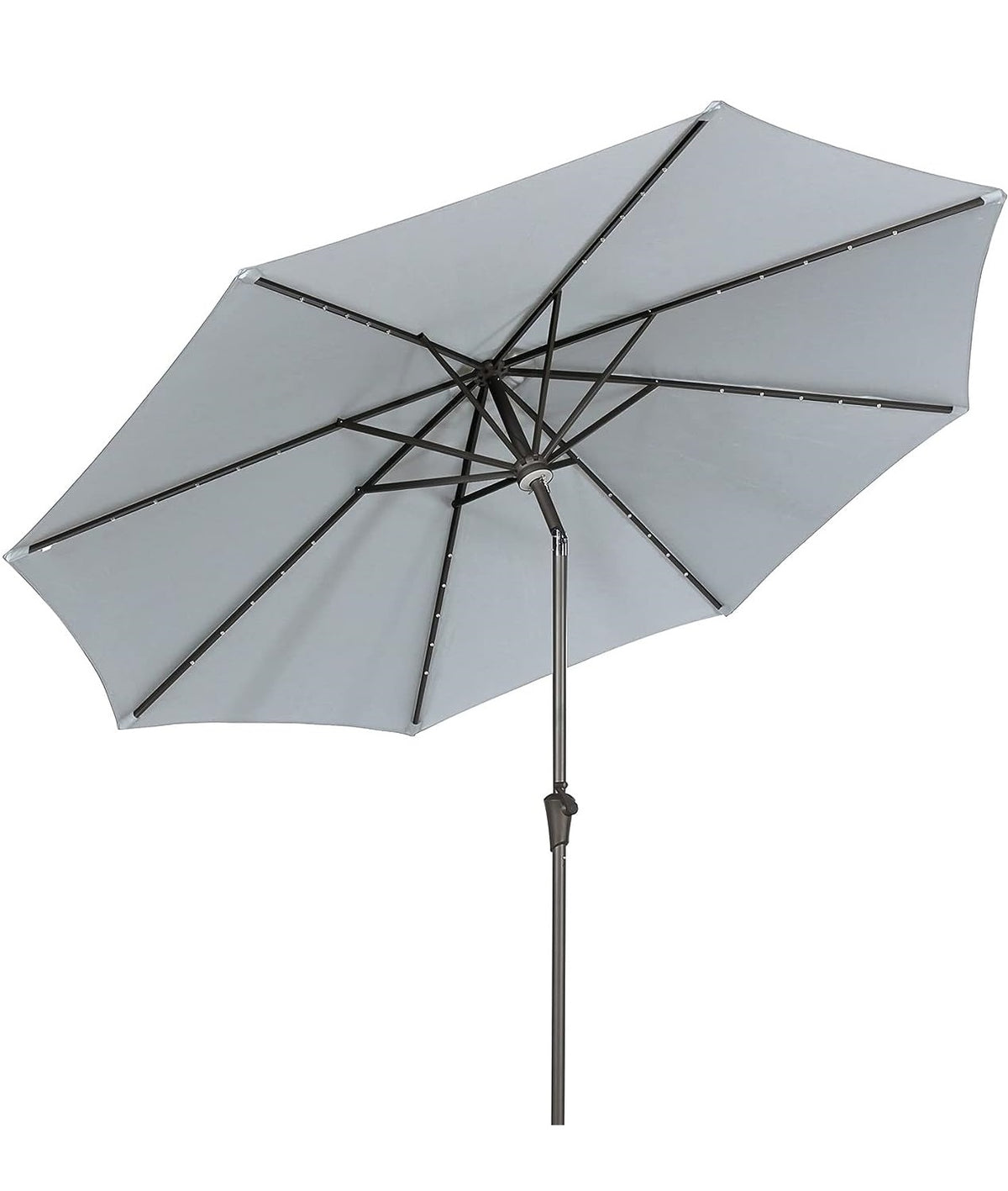 grey patio umbrella with solar lights Solar Light Patio Umbrella