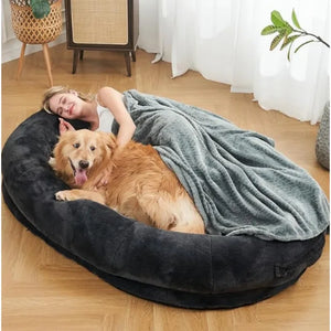 human bed with dog bed | human bed with dog bed underneath | giant dog bed for humans | oversized dog bed | xxl dog beds amazon | xxl dog bed memory foam | dog beds in store near me