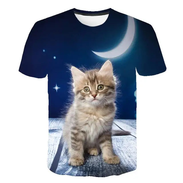 3D Moon Cat T-shirt