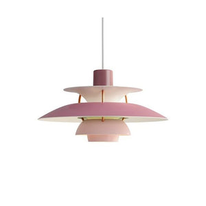 A minimalist pink and white Danish pendant light, perfect for modern homes.